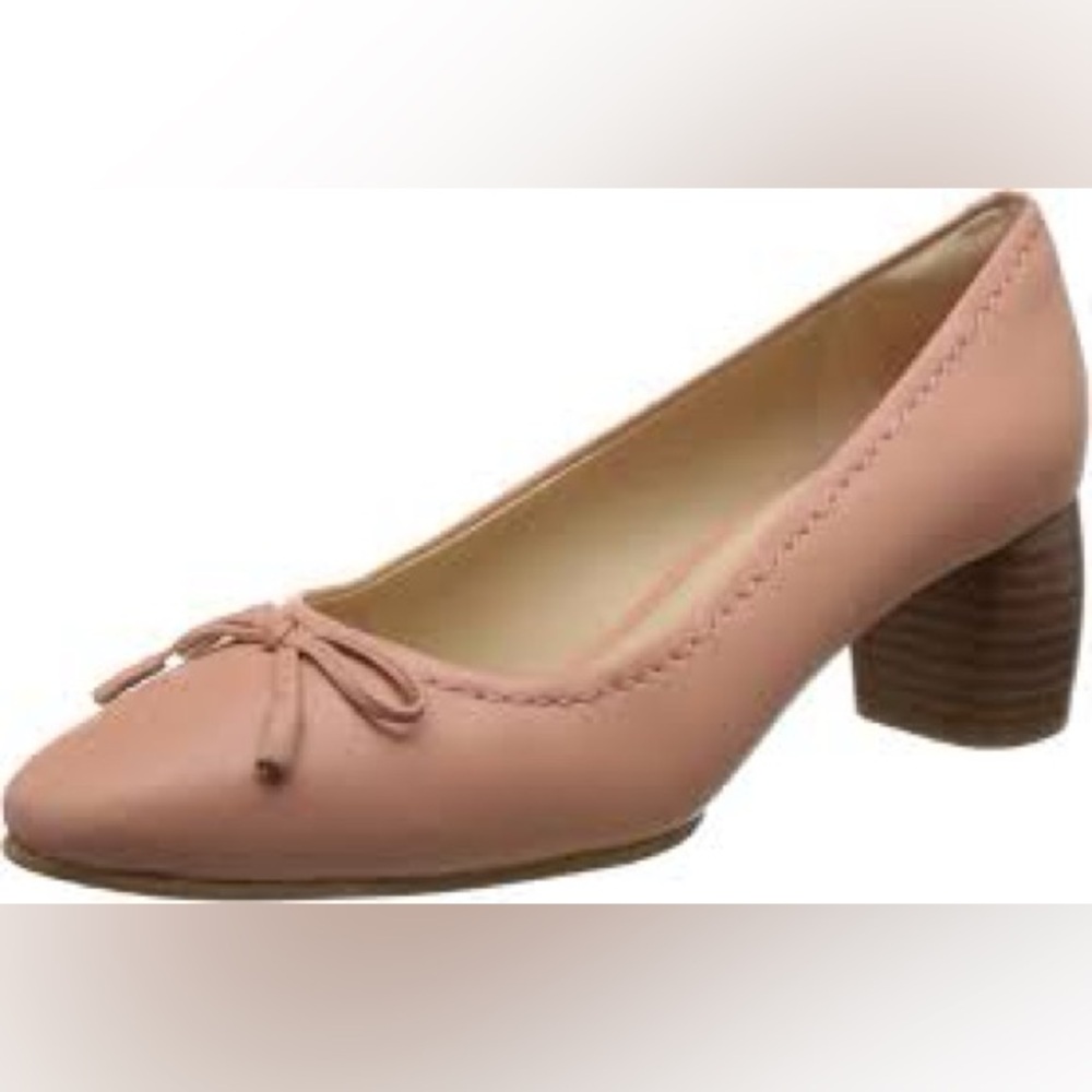 NWOT CLARKS s9 ‘Grace Maya’ leather pumps-2”heel-cushioned footbed-comfy!